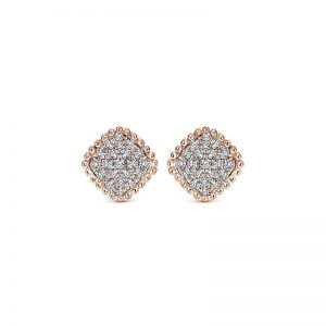 14k Pink Gold Diamond Stud Gaby Earrings EG12184K45JJ