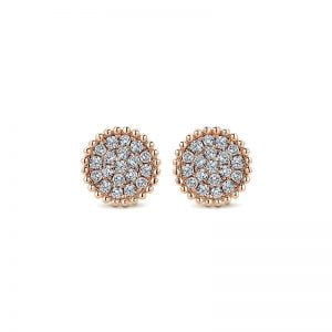 14k Pink Gold Diamond Stud Gaby Earrings EG12904K45JJ