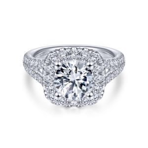 14K White Gold Diamond Engagement Ring ER10252R8W44JJ