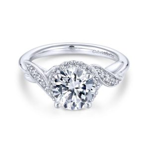 14K White Gold Diamond Engagement Ring ER11828R4W44JJ