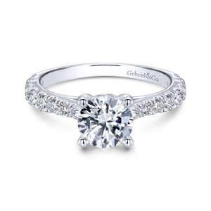 14K White Gold Round Diamond Engagement Ring ER12292R4W44JJ
