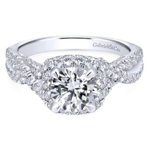 14K White Gold Diamond Engagement Ring ER12622R4W44JJ