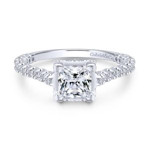 14K White Gold Diamond Engagement Ring ER12754S4W44JJ