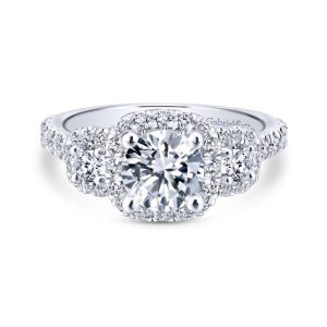 14K White Gold Diamond Engagement Ring ER12810R4W44JJ