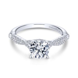 14K White Gold Round Diamond Engagement Ring ER13859R4W44JJ