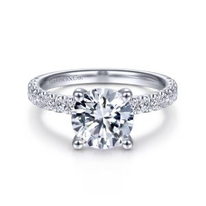 14K White Gold Diamond Engagement Ring ER13904R8W44JJ