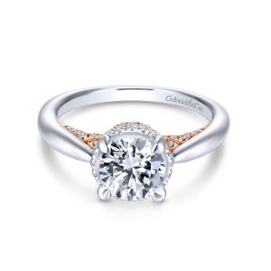 14K White and Rose Gold Round Diamond Engagement Ring ER13993R4T44JJ