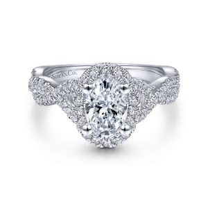 14K White Gold Diamond Engagement Ring ER14295W44JJ