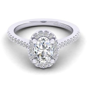 14K White Gold Diamond Engagement Ring ER6419O4W44JJ