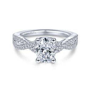 14K White Gold Diamond Engagement Ring ER7546O4W44JJ