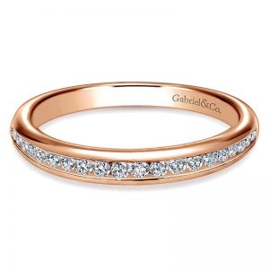 14k Pink Gold Diamond Curved Wedding Band WB6664K44JJ