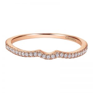 14k Pink Gold Diamond Curved Wedding Band WB8129K44JJ