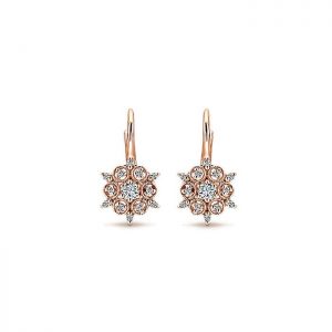 14k Pink Gold Diamond Drop Earrings EG12500K45JJ