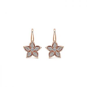 14k Pink Gold Diamond Drop Earrings EG12598K45JJ