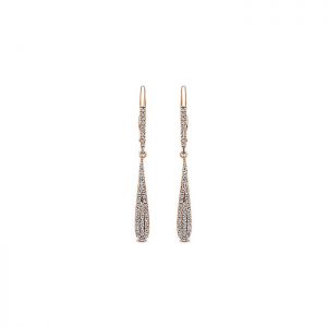 14k Pink Gold Diamond Drop Earrings EG12874K45JJ