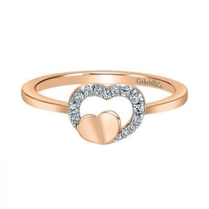 14k Pink Gold Diamond Fashion Ladies' Ring LR50470K45JJ