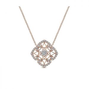 14k Pink Gold Diamond Fashion Necklace NK4751K45JJ