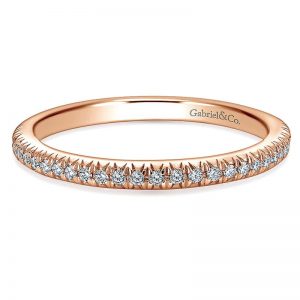 14k Pink Gold Diamond Straight Wedding Band WB4181K44JJ