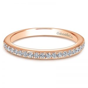 14k Pink Gold Diamond Straight Wedding Band WB6684K44JJ