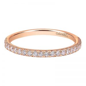 14k Pink Gold Diamond Straight Wedding Band WB7252K44JJ