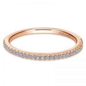 14k Pink Gold Diamond Straight Wedding Band WB7494K44JJ