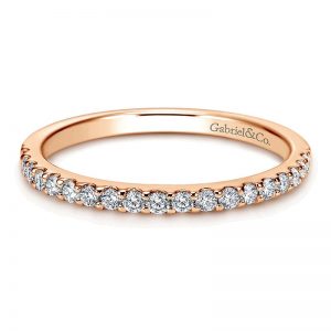 14k Pink Gold Diamond Straight Wedding Band WB7510K44JJ