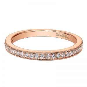 14k Pink Gold Diamond Straight Wedding Band WB7527K44JJ