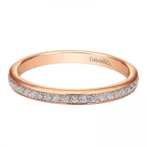 14k Pink Gold Diamond Straight Wedding Band WB7537K44JJ