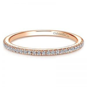 14k Pink Gold Diamond Straight Wedding Band WB7786K44JJ