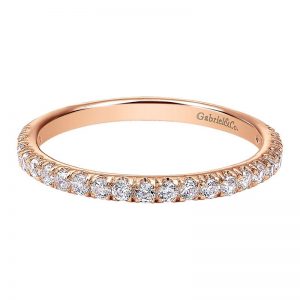 14k Pink Gold Diamond Straight Wedding Band WB8270K44JJ