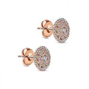14k Pink Gold Diamond Stud Earrings EG12662K45JJ