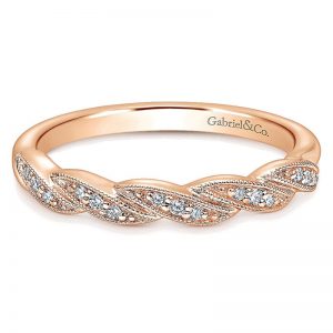 14k Pink Gold Diamond Wedding Band WB10434K44JJ