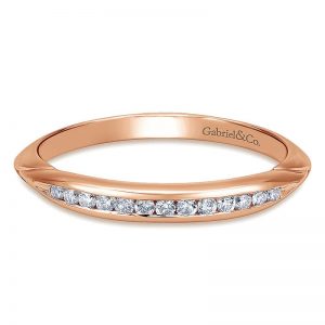 14k Pink Gold Diamond Wedding Band WB11749R3K44JJ