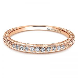 14k Pink Gold Diamond Wedding Band WB11827R4K44JJ