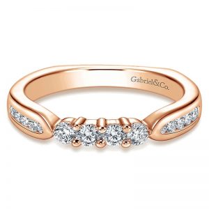 14k Pink Gold Diamond Wedding Band WB3993K44JJ