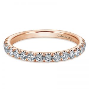 14k Pink Gold Diamond Wedding Band WB7292K44JJ