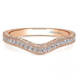 14k Pink Gold Diamond Wedding Band WB8794K44JJ