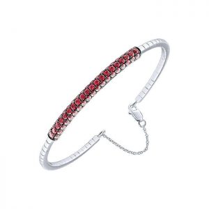 14k White Gold And Ruby Bangle BG3894W4JRA