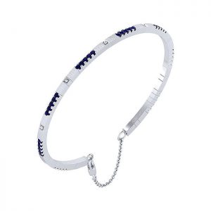 14k White Gold And Sapphire Bangle BG3263-6W4JSA