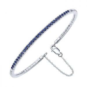 14k White Gold And Sapphire Bangle BG3716W4JSA