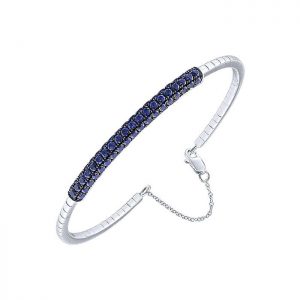 14k White Gold And Sapphire Bangle BG3894W4JSA