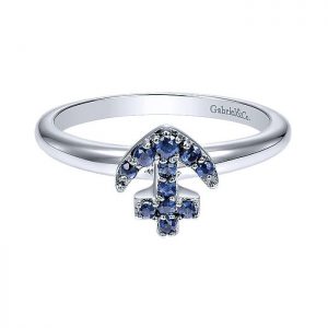 14k White Gold And Sapphire Stackable Ladies' Ring LR50546W4JSA