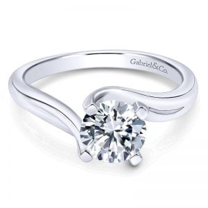 14k White Gold Bypass Engagement Ring ER10200W4JJJ