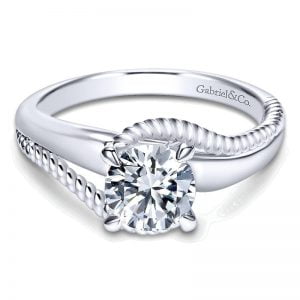 14k White Gold Bypass Engagement Ring ER10201W4JJJ