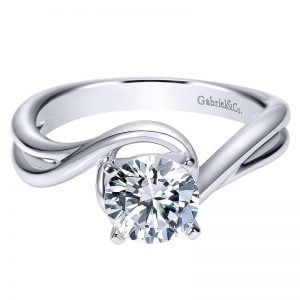 14k White Gold Bypass Engagement Ring ER9178W4JJJ