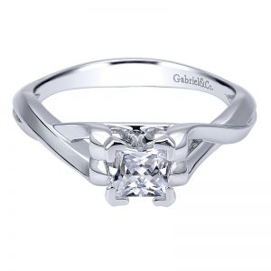 14K White Gold Criss Cross 14K White Gold Engagement Ring ER11871S2W4Jjj