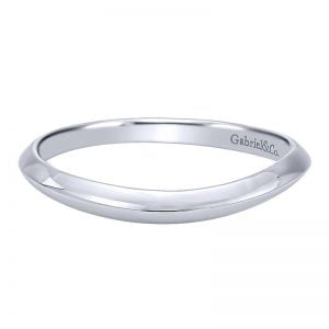 14k White Gold Curved Wedding Band WB10202W4JJJ