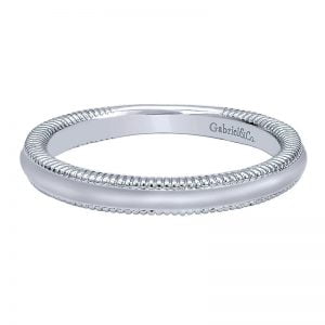 14k White Gold Curved Wedding Band WB10206W4JJJ