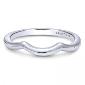 14k White Gold Curved Wedding Band WB10258W4JJJ