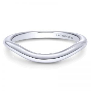 14k White Gold Curved Wedding Band WB10450W4JJJ